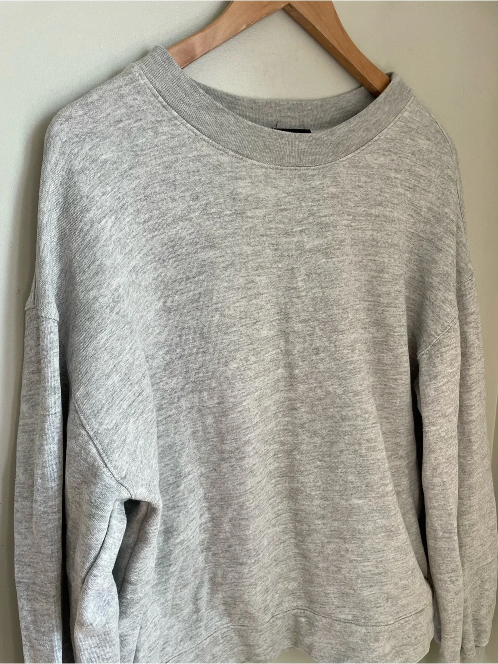 Monrow Blouson Sleeve Crewneck Sweatshirt Heather Grey Medium Casual Comfy Cozy - Picture 7 of 11